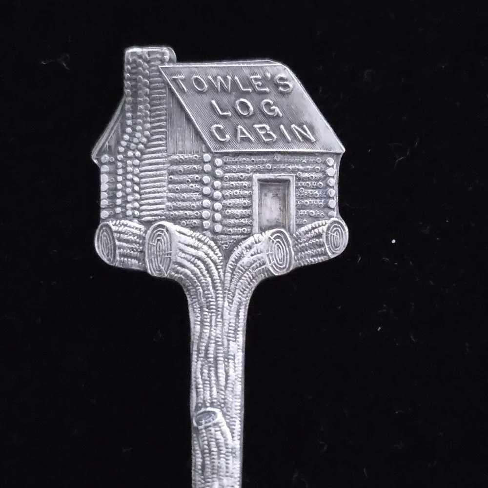 VTG Towle's Log Cabin Syrup Advertising Souvenir Spoon Silver Plated